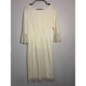 Sweet Salt Women's Ivory Stretch Lace Lined Modest Dress